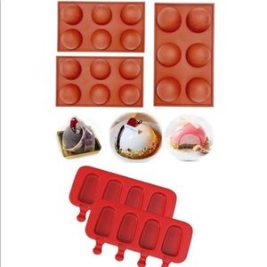 Bundle Includes 3 Pack Dome Molds and 2 pack Popsicle Molds for baking
